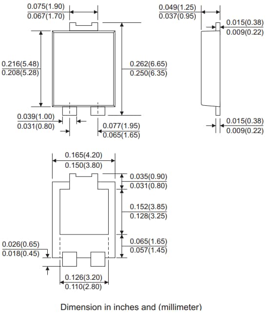 Mechanical Drawing - Comchip Technology CDBHA30100LR-HF Low VF Schottky Barrier Rectifier